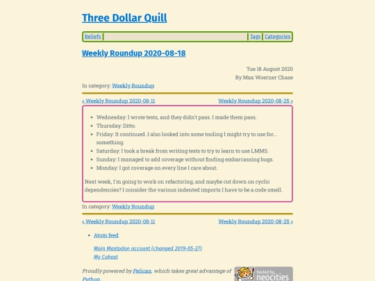 weekly-roundup-2020-08-18 screenshot