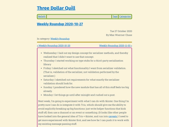 weekly-roundup-2020-10-27 screenshot