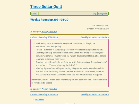 weekly-roundup-2021-03-30 screenshot