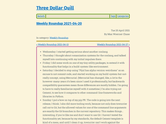 weekly-roundup-2021-04-20 screenshot