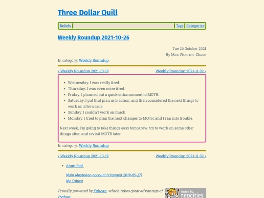 weekly-roundup-2021-10-26 screenshot