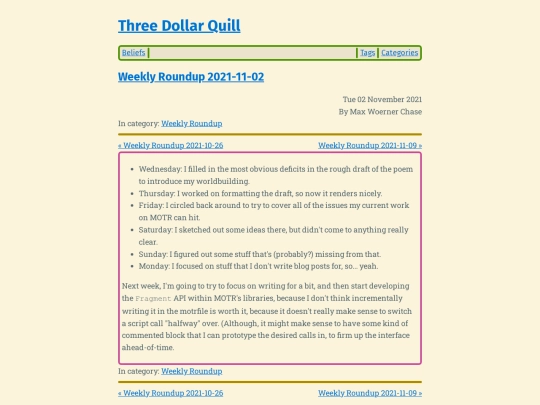 weekly-roundup-2021-11-02 screenshot