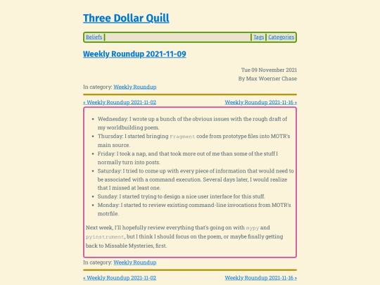 weekly-roundup-2021-11-09 screenshot