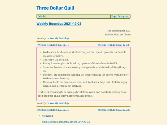 weekly-roundup-2021-12-21 screenshot