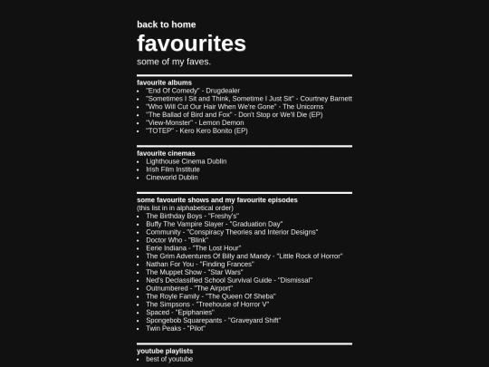 lists screenshot