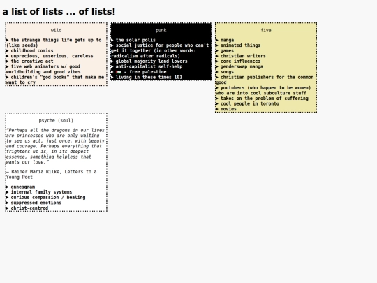 lists screenshot