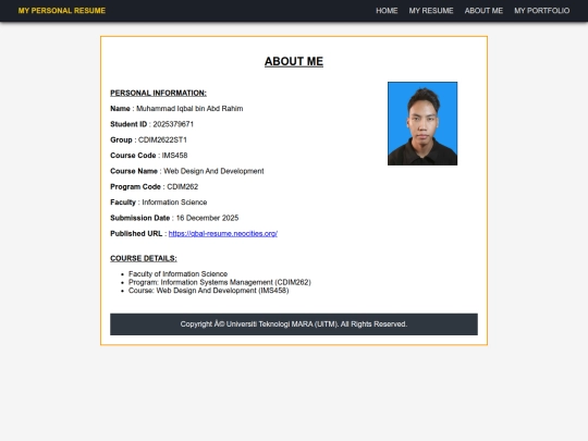 about-me screenshot