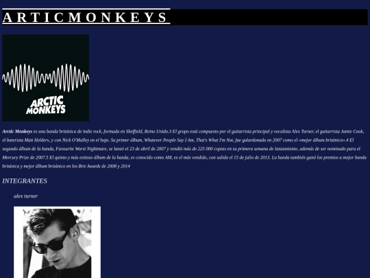 proyectobandas/Pag2(Articmonkeys) screenshot