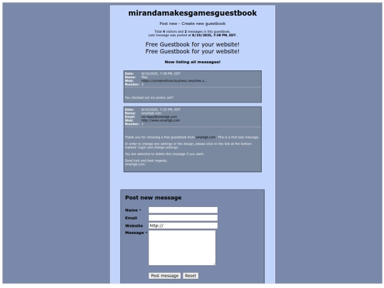 guestbook screenshot