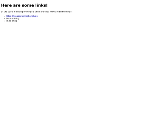 Links screenshot