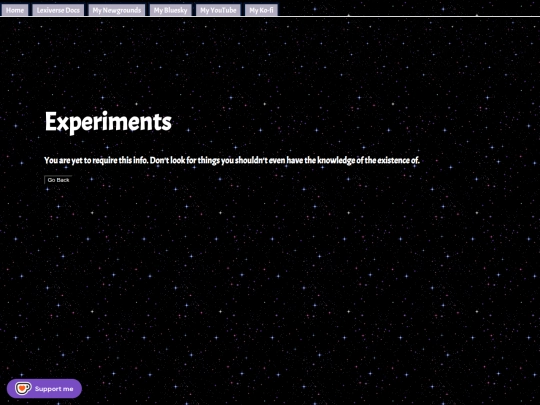 Experiments screenshot