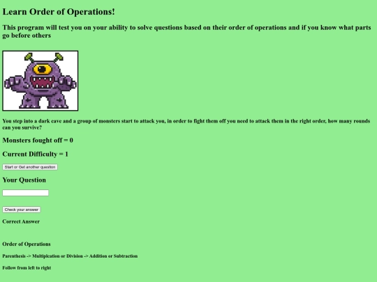 ABCCodeJam/orderOfOperations screenshot