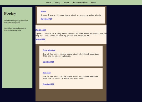 poetry screenshot