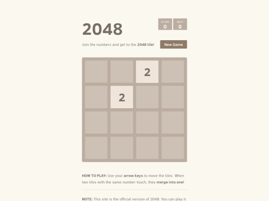 2048 screenshot