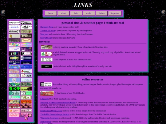 links screenshot