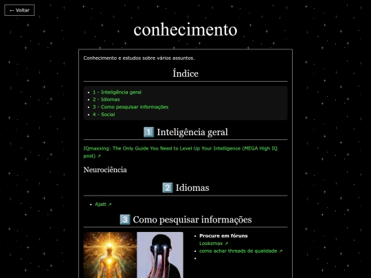 pages/conhecimento screenshot
