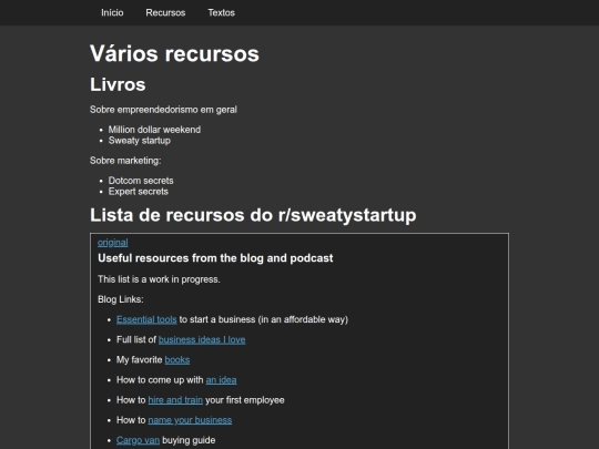 pages/recursos screenshot