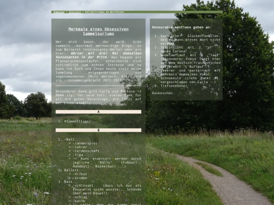 interests/words screenshot