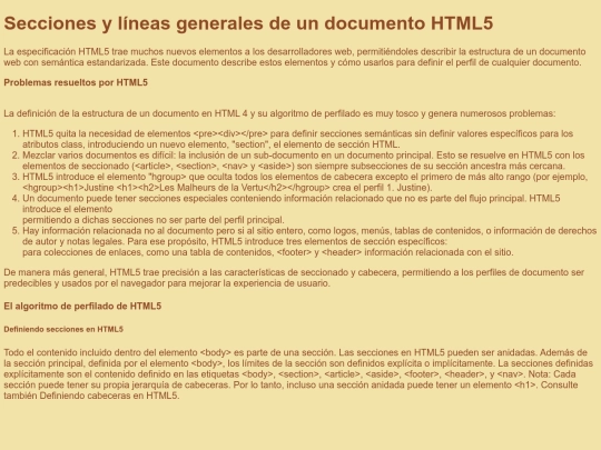 Secciones y líneas generales de un documento HTML5/SeccionesylneasgeneralesdeundocumentoHTML5 screenshot