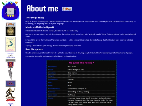 Awards/about-me screenshot