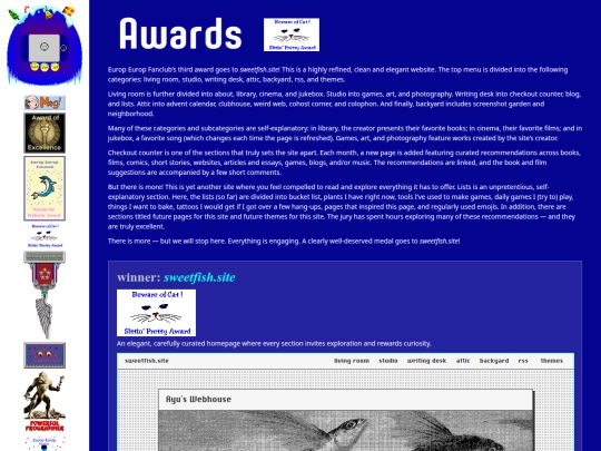Awards/award-to-sweetfish screenshot