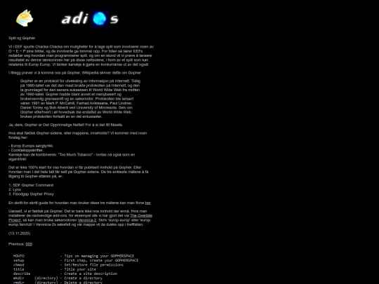 adios/november2020 screenshot