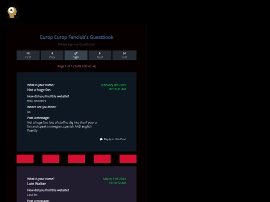 guestbook screenshot