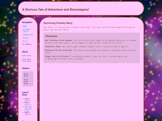 Writing Page screenshot