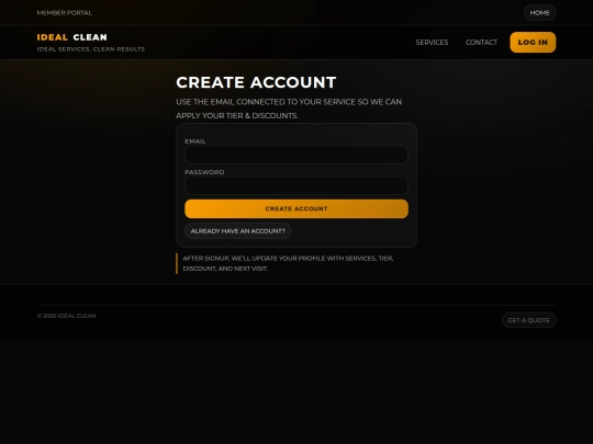 signup screenshot