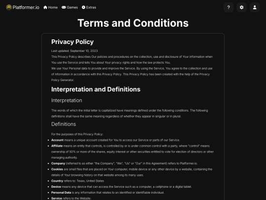 terms screenshot
