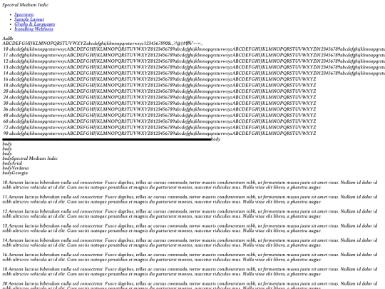 Spectral/spectral-mediumitalic-demo screenshot