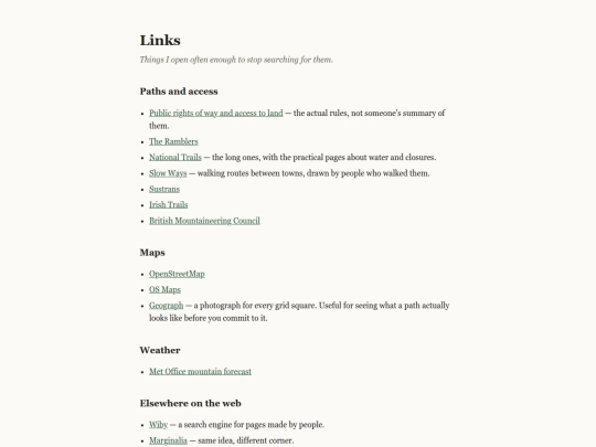 links screenshot