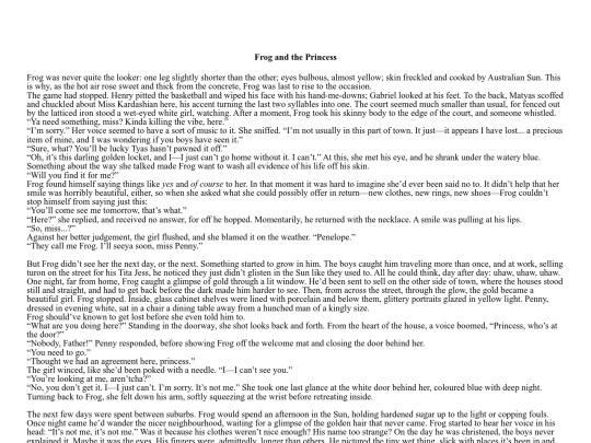 words/prose/frog screenshot