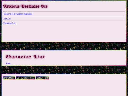 characterlist screenshot