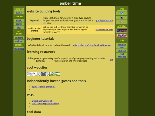 links screenshot