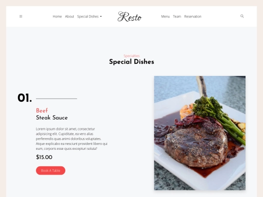 special-dishes screenshot
