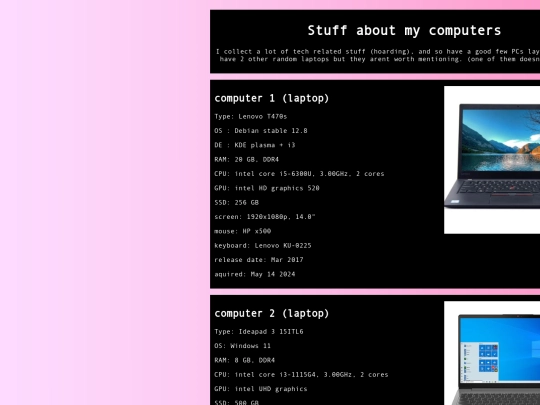 specs screenshot
