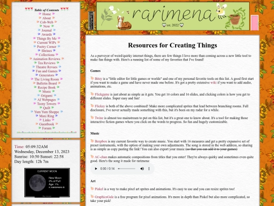 links screenshot