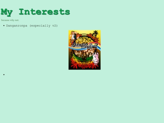 Interests screenshot