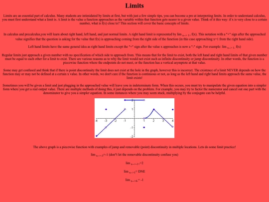 Limits screenshot
