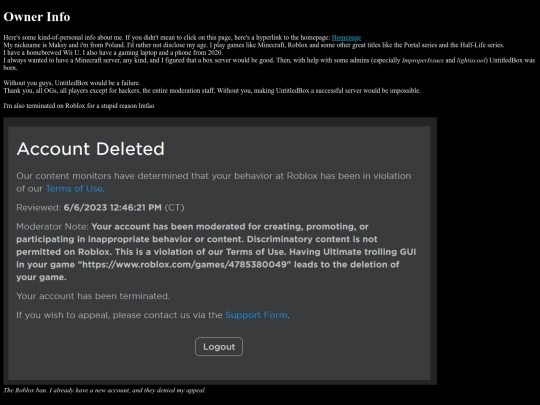 info screenshot
