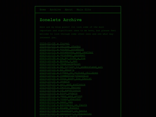 blog/archive screenshot