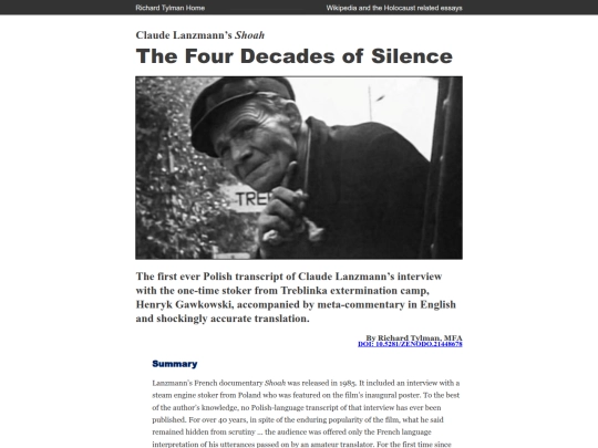 Richard-Tylman-Shoah-Decades-of-Silence screenshot
