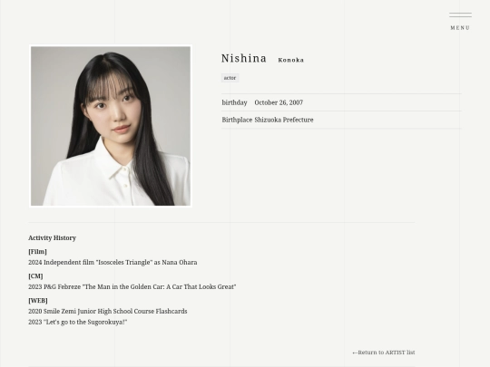 Nishina Kokona-info screenshot