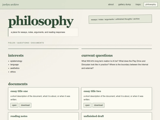 Philosophy screenshot