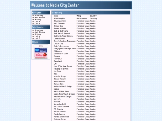 malldirectory screenshot