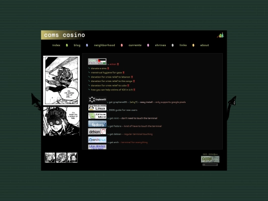 links screenshot
