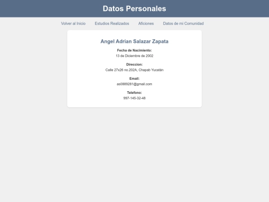 act24/Datos Personales screenshot