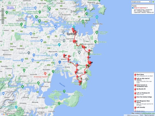 ridemaps/Laperouse_via_Coogee screenshot