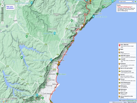 ridemaps/Wollongong-map screenshot